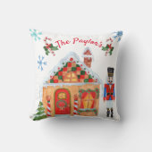 水彩画のくるみ割りのクリスマスの枕 クッション (正面)