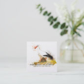 水彩画のこうのとりの名刺 コーリングカード (スタンド正面)