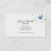 水彩画のしぶきのデザインの芸術家 名刺 (裏面)