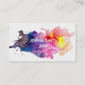 水彩画のしぶきのデザインの芸術家 名刺 (正面)