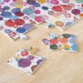 水彩画のしぶきのドット・パターン ジグソーパズル (側面)