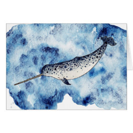 水彩画のしぶきのNarwhal