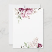 水彩画のすみれの花のリハーサルディナー 招待状 (裏面)