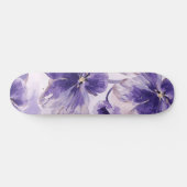 水彩画のすみれの花 スケートボード (横)