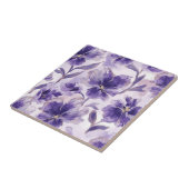 水彩画のすみれの花 タイル (側面)
