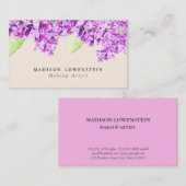 水彩画のすみれ色の薄紫の花 名刺 (正面/裏面)