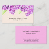 水彩画のすみれ色の薄紫の花 名刺 (正面/裏面)