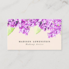 水彩画のすみれ色の薄紫の花 名刺