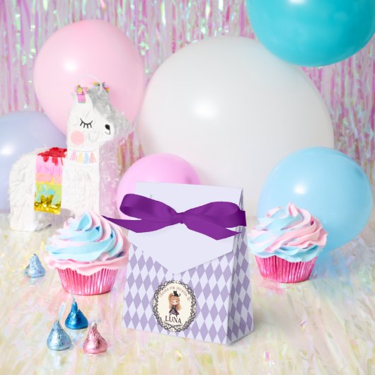水彩画のちび魔女の1歳の誕生日招待状 フェイバーボックス (パーティー)