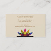 水彩画のはすの花のロゴのヨガの治療の健康 名刺 (裏面)