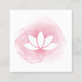 水彩画のはすの花の名刺 スクエア名刺 (正面)