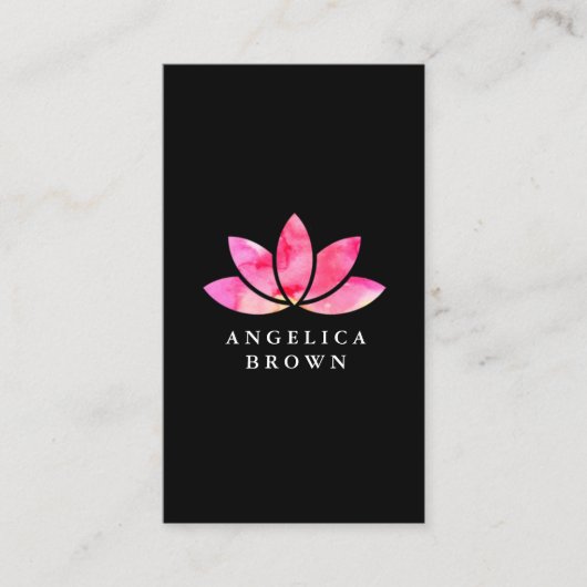 水彩画のはすの花の名刺 名刺 (正面)