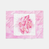 水彩画のはす小さい毛布 フリースブランケット (正面(横))