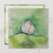 水彩画のはす招待状カード 招待状 (正面/裏面)