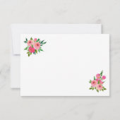 水彩画のばら色のサンキューカード サンキューカード (裏面)