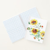 水彩画のひまわり　オーダーメイド ノートブック (内部)