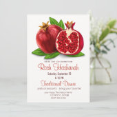 水彩画のぶどう(ポメグラネート) ローシュ・ハシャナー 招待状 (スタンド正面)