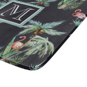 水彩画のやしパターン|はあなたのイニシャルを加えます カッティングボード (角)