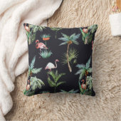 水彩画のやしパターン|はあなたのイニシャルを加えます クッション (ブランケット)