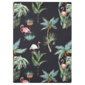 水彩画のやしパターン|はあなたのイニシャルを加えます クリップボード (裏面)