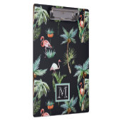 水彩画のやしパターン|はあなたのイニシャルを加えます クリップボード (右)