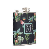 水彩画のやしパターン|はあなたのイニシャルを加えます フラスク (右)
