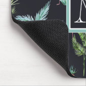 水彩画のやしパターン|はあなたのイニシャルを加えます マウスパッド (コーナー)