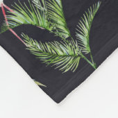 水彩画のやしパターン フリースブランケット (角)