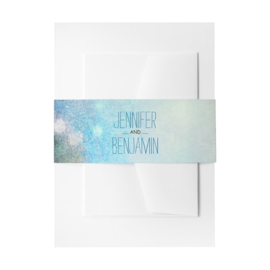 水彩画のやし結婚 招待状ベリーバンド (正面例)