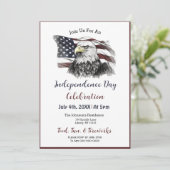 水彩画のようなアメリカ独立記念日パーティー 招待状 (スタンド正面)