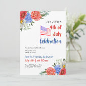 水彩画のようなアメリカ独立記念日ブランチ 招待状 (スタンド正面)