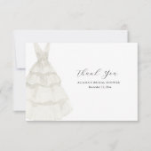 水彩画のようなエレガントな白いシンプルなドレス ありがとうございます サンキューカード (正面)