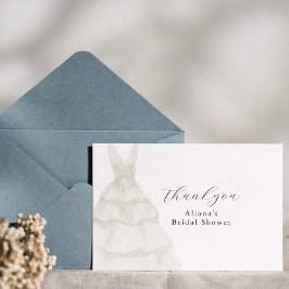 水彩画のようなエレガントな白いシンプルなドレス ありがとう サンキューカード