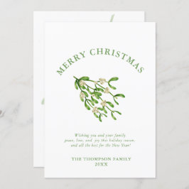 水彩画のようなクリスマスの赤い実の枝　新緑 シーズンカード