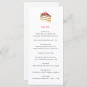 水彩画のようなケーキやパイ。シンプルなベーカリーカフェのデザート メニュー (正面/裏面)