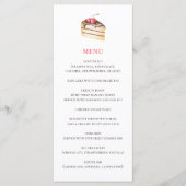 水彩画のようなケーキやパイ。シンプルなベーカリーカフェのデザート メニュー (正面)