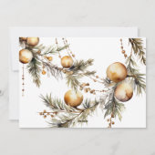 水彩画のようなゴールドの葉の写真がクリスマスを彩る シーズンカード (裏面)