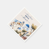 水彩画のようなサントリーニ ~理想のブライダル・デスティネーション~ スタンダードカクテルナプキン (角)