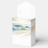 水彩画のようなビーチの波の素朴な海岸ウェディング フェイバーボックス (オープン)