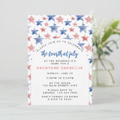 水彩画のような愛国的な7月4日パーティー 招待状 (スタンド正面)