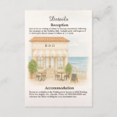 水彩画のような海岸の地中海の海辺のウェディング エンクロージャーカード (正面)