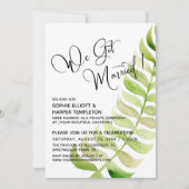 水彩画のような緑に囲まれて私たちは結婚しました！　結婚式後 招待状 (正面)