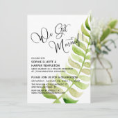 水彩画のような緑に囲まれて私たちは結婚しました！　結婚式後 招待状 (スタンド正面)