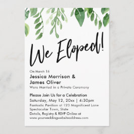 水彩画のような緑の景色の中で私たちは駆け落ちしました！　披露宴のみです 招待状