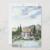 水彩画のような自然の邸宅での湖畔のウェディング セーブザデート (裏面)