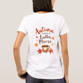 水彩画のような「紅葉とラテをください」Tシャツでおしゃれを楽しもう Tシャツ (裏面)