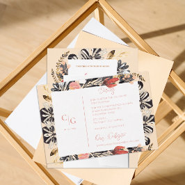 水彩画のような、素朴な花のウェディングの詳細情報 エンクロージャーカード