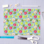 水彩画のりんごのフルーツパターン 薄葉紙 (クラフト)