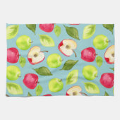 水彩画のりんごパターン キッチンタオル (横)