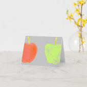 水彩画のりんご カード (黄色い花)